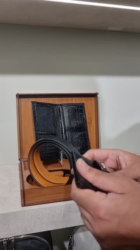 ست 4تیکه کروکو تمام چرم طبیعی مردانه 