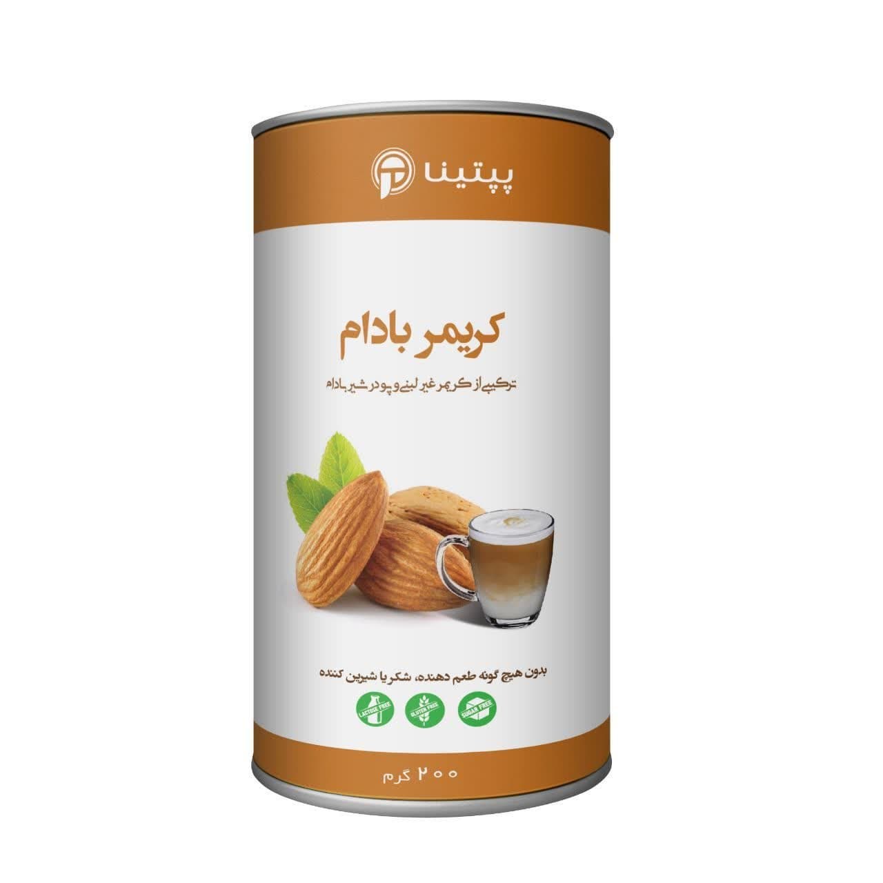قوطی 200 گرمی کریمر ( پودر خامه ای کننده غیر لبنی ) شیر بادام