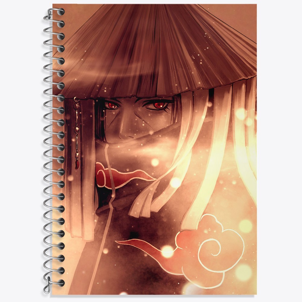 دفتر زبان دو خط 50 برگ خندالو طرح اوچیها ایتاچی انیمه ناروتو Naruto  کد 11230