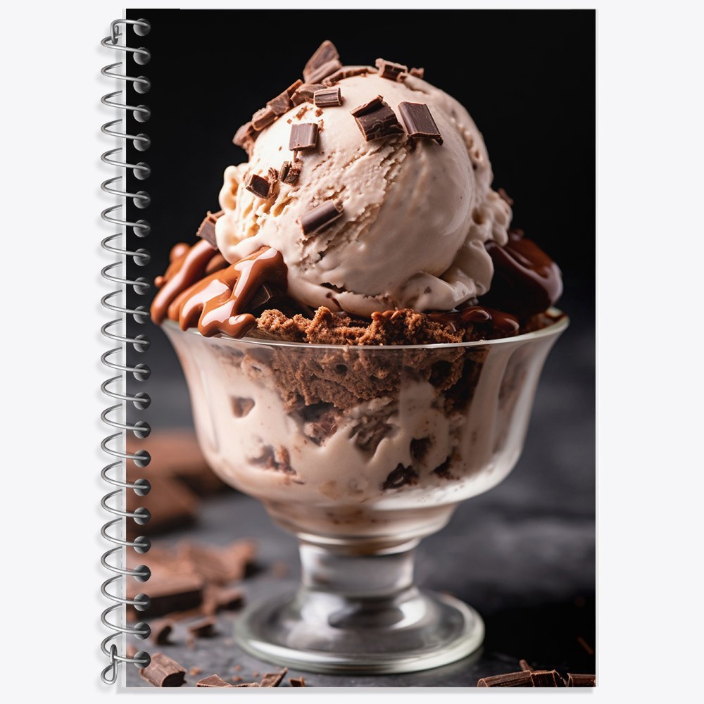 دفتر زبان دو خط 50 برگ خندالو طرح بستنی شکلاتی کد F1808