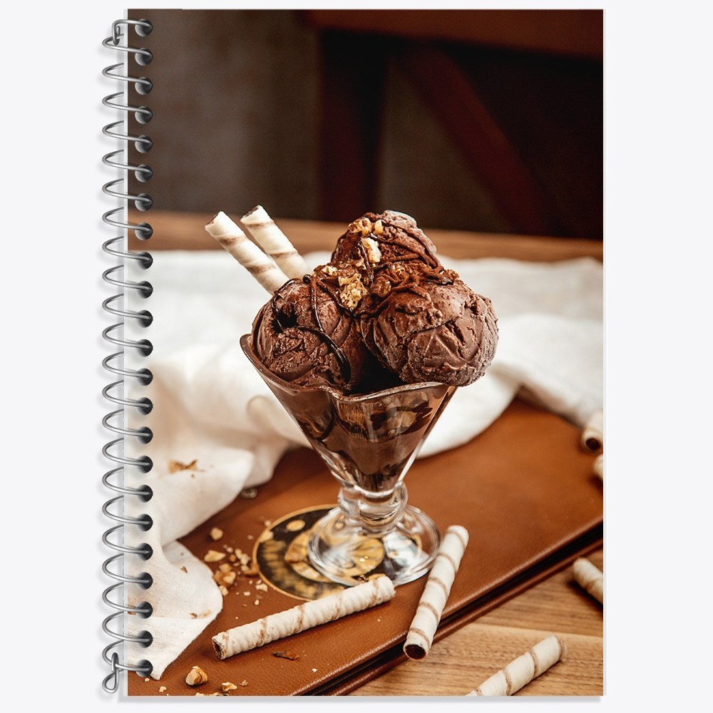 دفتر زبان دو خط 50 برگ خندالو طرح بستنی شکلاتی کد F1828