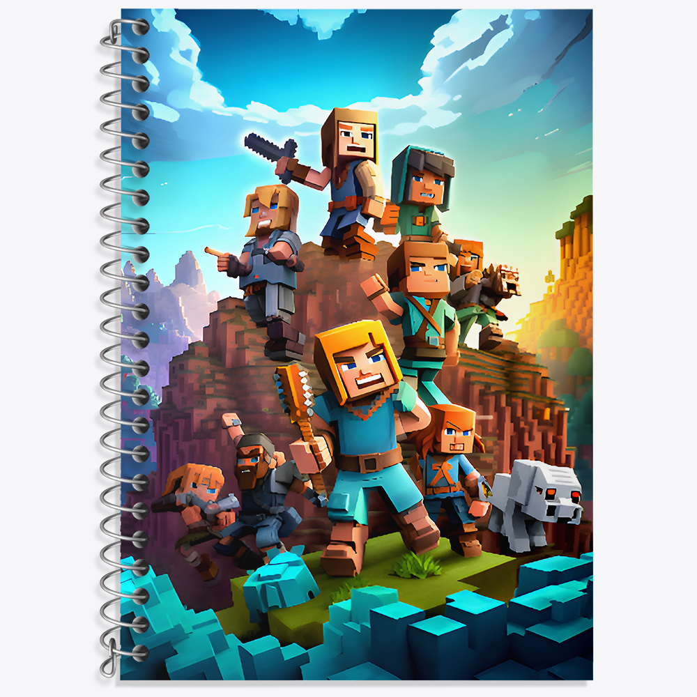 دفتر زبان دو خط 50 برگ خندالو طرح ماینکرافت (Minecraft) کد F3516