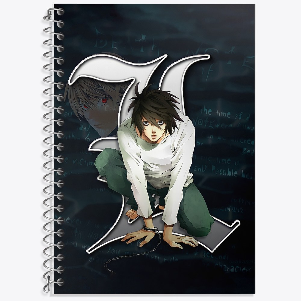 دفتر زبان دو خط 50 برگ خندالو طرح انیمه دفترچه مرگ (Death Note) کد F800