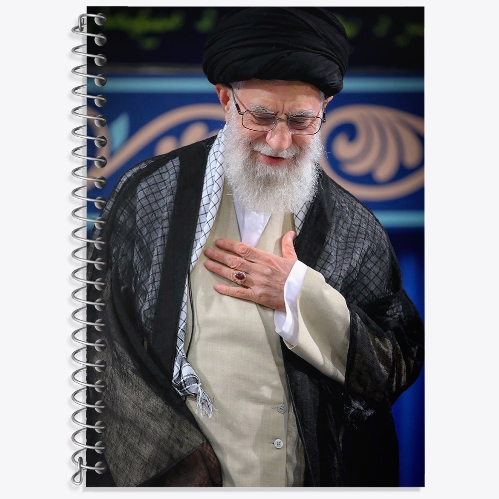 دفتر زبان دو خط 50 برگ خندالو طرح تصویر رهبر  کد 12621