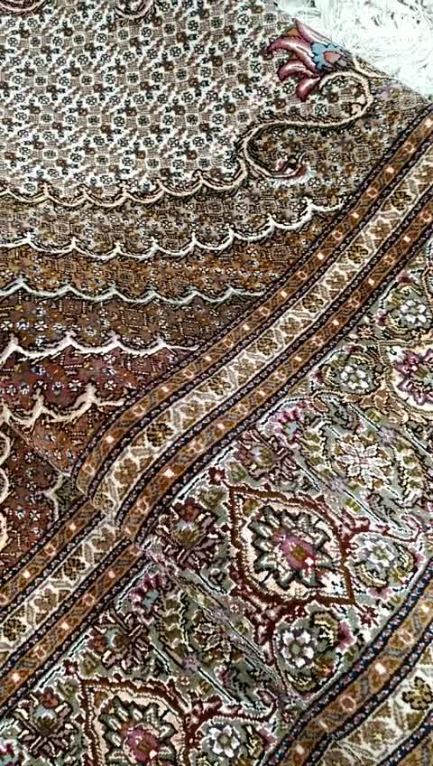 فرش دستباف ماهی خوی تولیدی خرّم جفت 9متری کرم پرویزیان کد 402