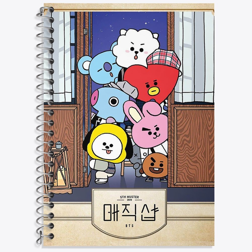 دفتر زبان سه خط 50 برگ خندالو طرح BT21  کد 18769