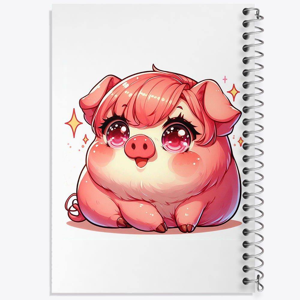 دفتر شطرنجی 50 برگ خندالو طرح خوک کیوت کد N1129