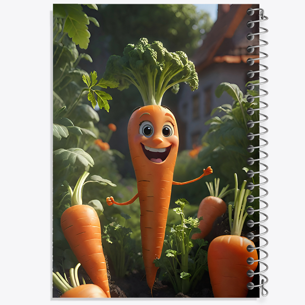 دفتر شطرنجی 50 برگ خندالو طرح هویج بامزه کد F7832