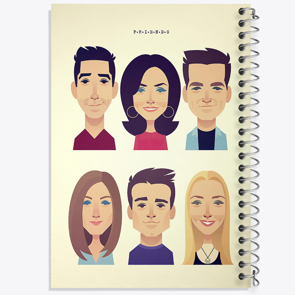 دفتر شطرنجی 50 برگ خندالو طرح سریال فرندز Friends  کد 3913