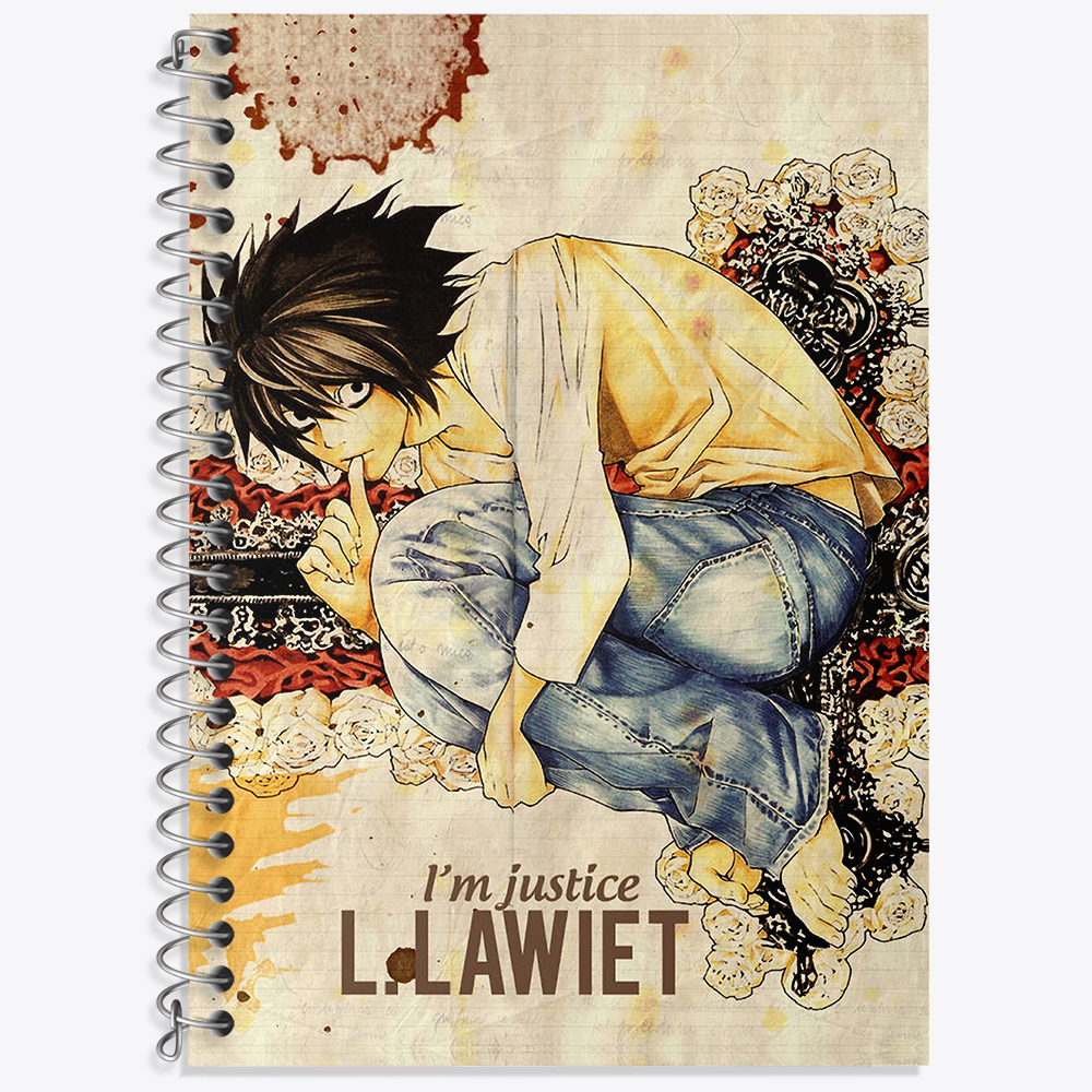 دفتر لغت 50 برگ خندالو طرح ال لاولیت انیمه دفترچه مرگ Death Note  کد 11298