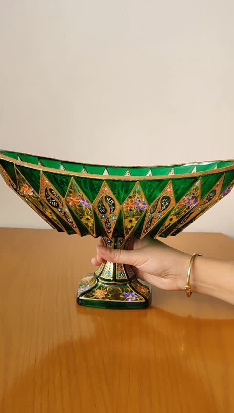 میوه خوری کشکول بلور نقاشی شده