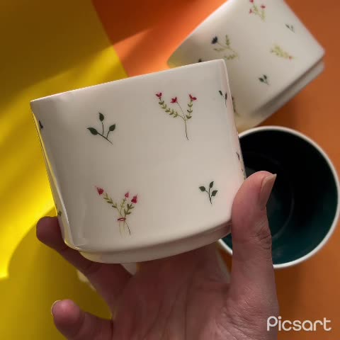 نیم ماگ گلدار