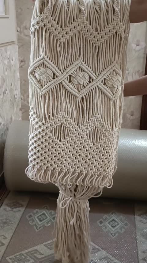 پرده مکرومه مدل ژوزفین بدون منگوله(پس کرایه)