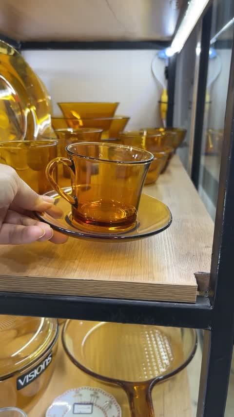پیاله ماست خوری عسلی دورالکس فرانسه 6 تایی
