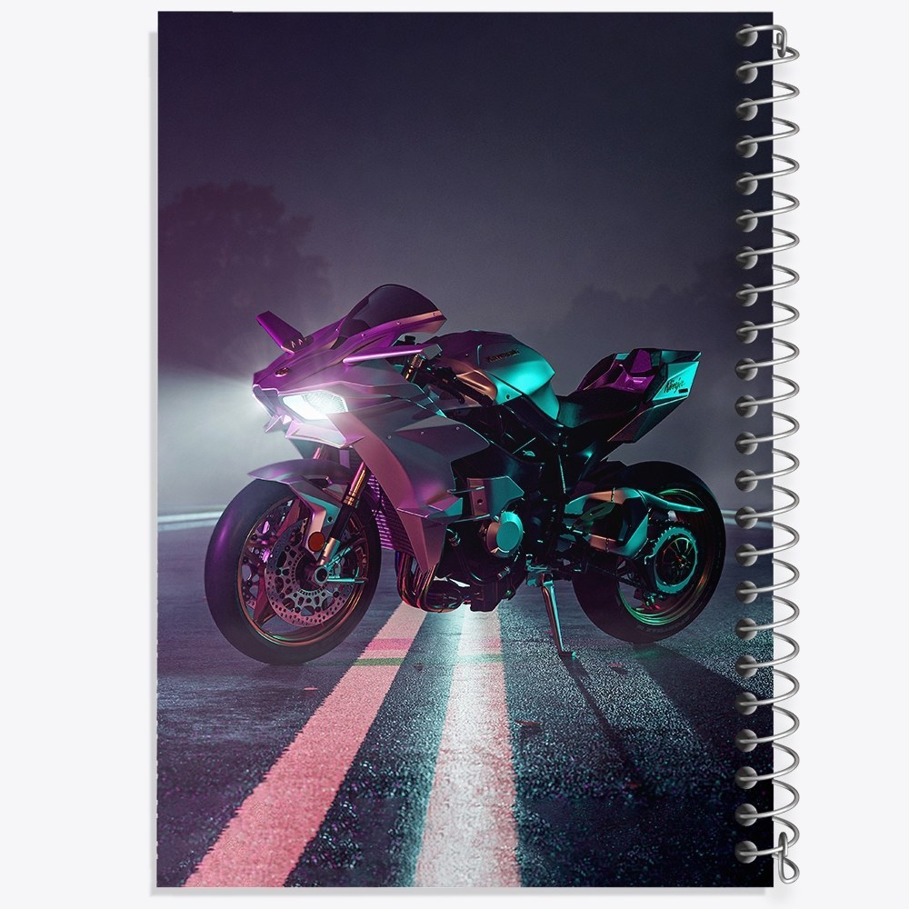 دفتر مشق 50 برگ خندالو طرح موتور سیکلت (Motorcycle) کد F1023