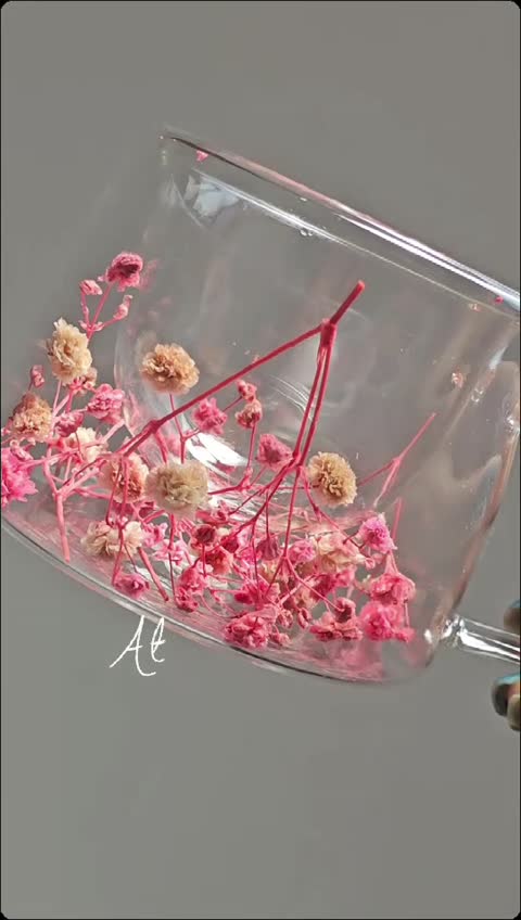 لیوان دوجداره گل خشک پیرکس وارداتی جعبه دار