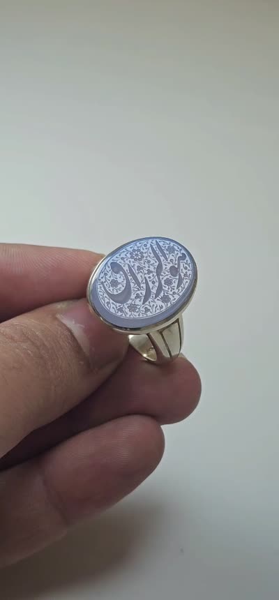 انگشتر عقیق کبود یمن هو الرزاق 
