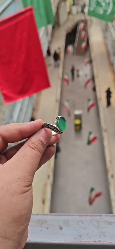 انگشتر عقیق سبز فاخر 