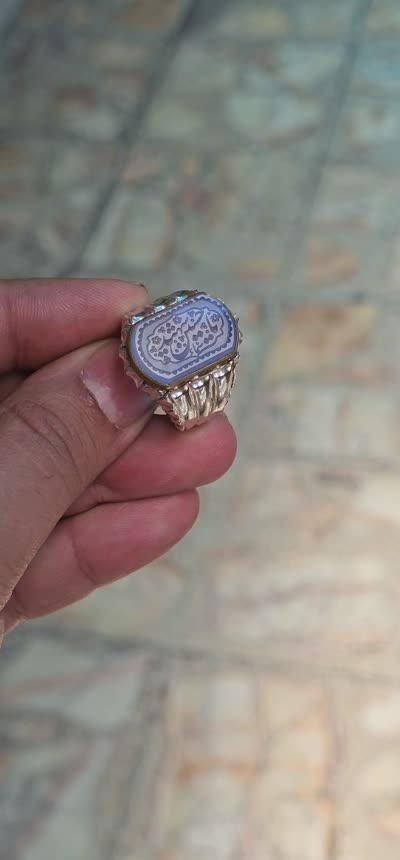 انگشتر عقیق کبود یاحسین شهید 