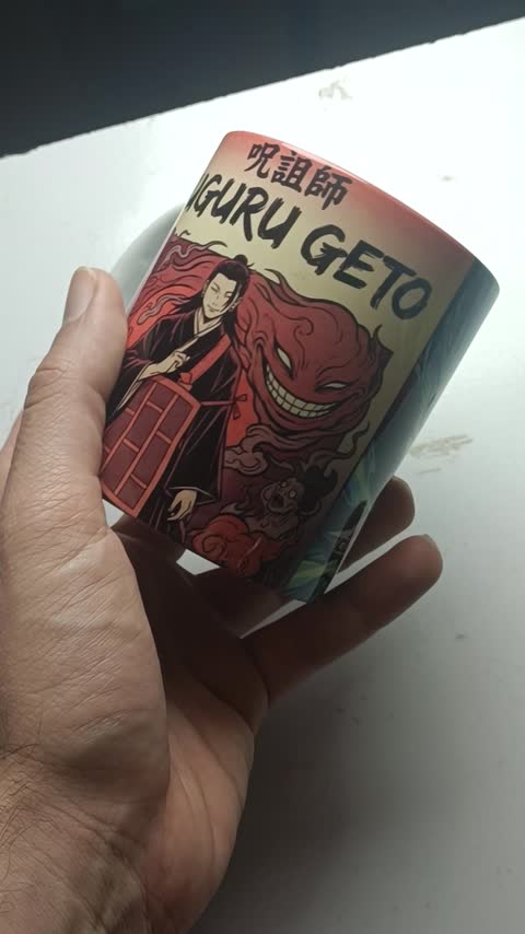 ماگ انیمه جوجوتسو کایسن طرح یوشینوبو گتّو (Suguru Geto) کد 01 (معمولی ، مشکی ، حرارتی)