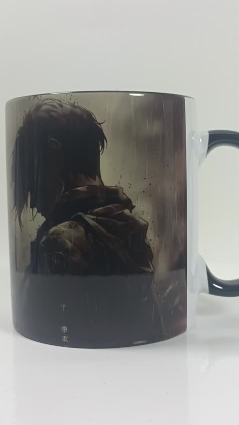 ماگ انیمه اتک آن تایتان طرح لیوای آکرمن (Levi Ackerman) Attack On Titan کد 08 (معمولی ، مشکی ، حرارتی)