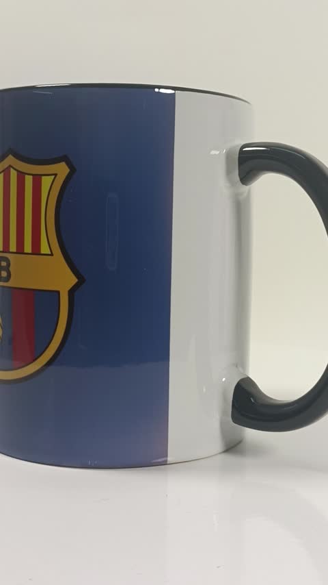 ماگ طرح تیم بارسلونا (Barcelona) کد 03 (سفید ، مشکی ، حرارتی)