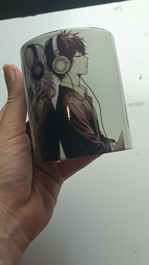 ماگ عاشقانه انیمه ای طرح کاپل دو نفره (Couple) Anime Style Mug - کد 04 (معمولی ، مشکی ، حرارتی)