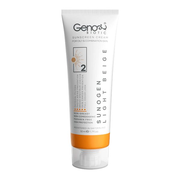 ضد آفتاب بژ روشن 2 پوست چرب SPF50 ژنو