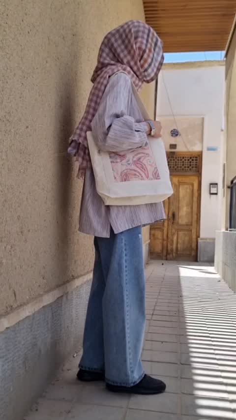 کیف پارچه ای رودوشی زیپ دار