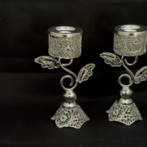 شمعدان ملیله کاری طرح اس