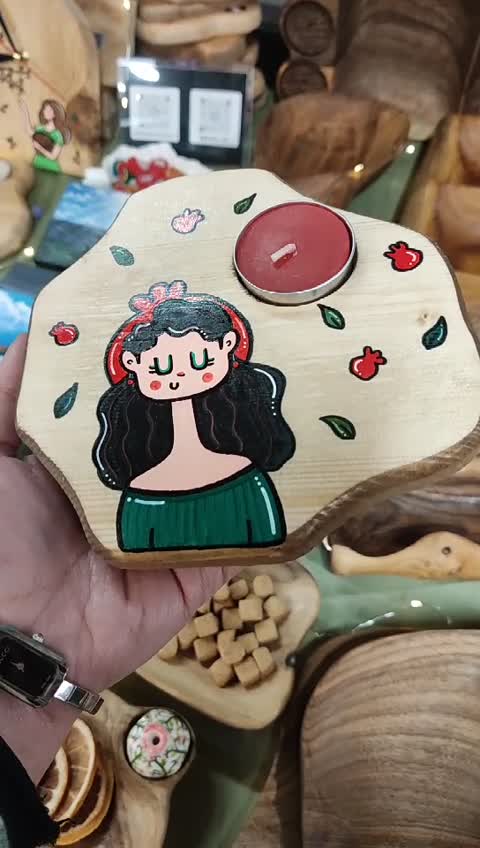 جاشمعی چوبی دختر اناری یلدا