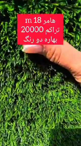 چمن مصنوعی هامر بهاره 18میل تراکم 20000 دو رنگ عرض 1متر (پسکرایه)