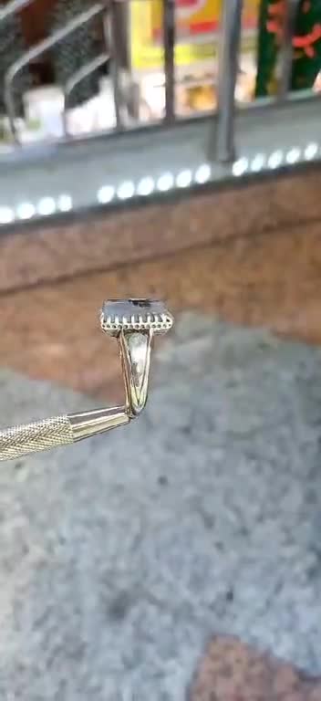 انگشتر شجرطبیعی اصلی انگشتر نقره مردانه رکاب نقره چهارگوش  نقره عیار 925ارسال رایگان 