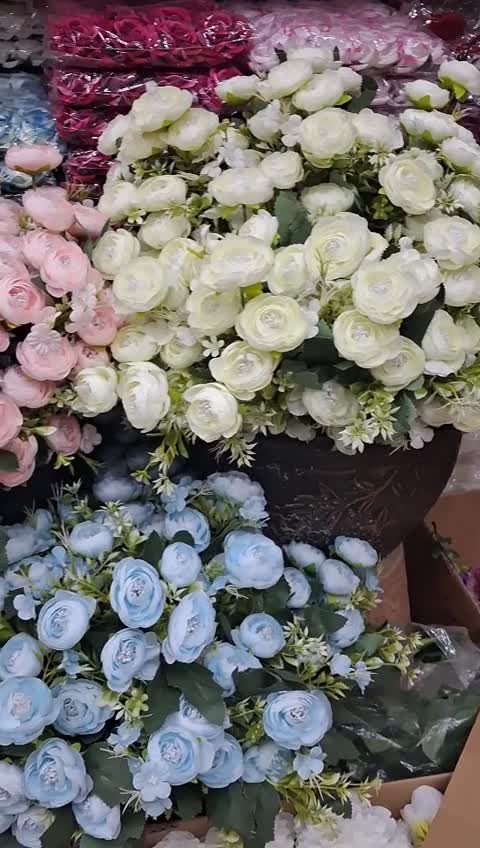 گل مصنوعی(بوته 6 شاخه پیونی )