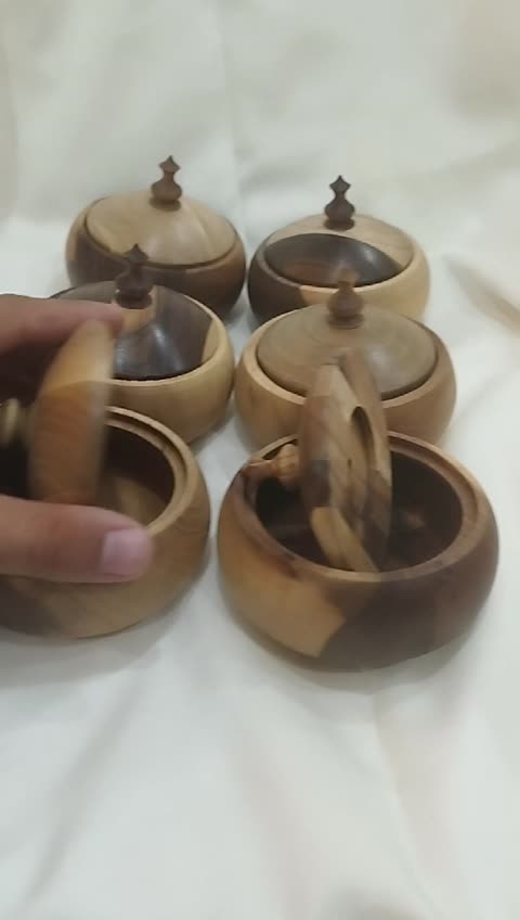قندان چوبی مدل خمره ای (25 عدد)