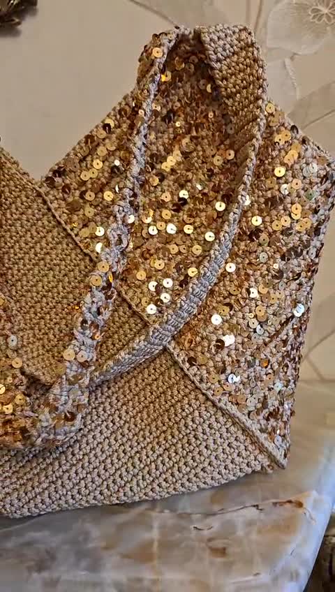 کیف مکرومه پولکی