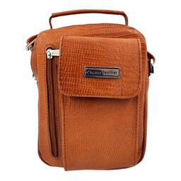 کیف  چرم طبیعی هیکلی مدل جا موبایلی تک دسته وداری بند دوشی بلند