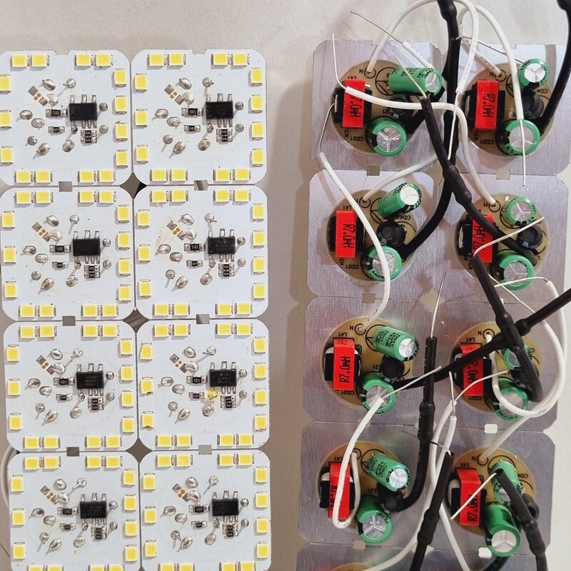 چیپ ال ای دی 10 وات همراه بادرایور سفید مهتابی تایوانی برق مستقیم  مناسب برای تعمیر وتولید لامپ های ال ای دی 