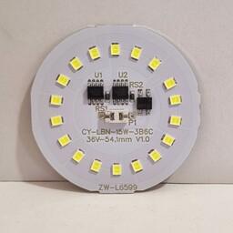 چیپ ال ای دی 15وات برندCYتایوانی برق مستقیم مدل سکه ی سفید مهتابی مناسب برای تعمیروتولید لامپ های ال ای دی 