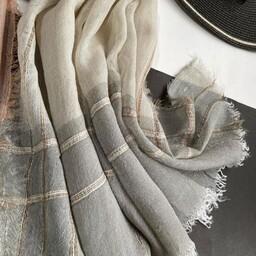 شال کنفی بسیار سبک و خنک چهار طرف کار ریش رنگبندی مختلف