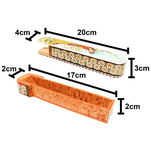 قلمدان کشویی دو گل کوچک خاتم کاری(طرح لیلی)(گارانتی 120 ماهه)