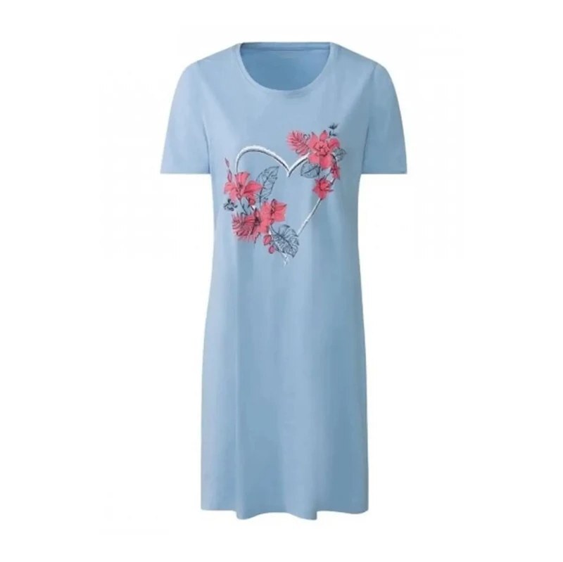 پیراهن راحتی زنانه برند اسمارا رنگ آبی آسمانی سایزهای اسمال و مدیوم با ارسال رایگان