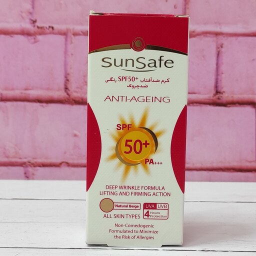 کرم ضد آفتاب  SPF 50 ضد چروک سان سیف ANTI AGEING بژ طبیعی