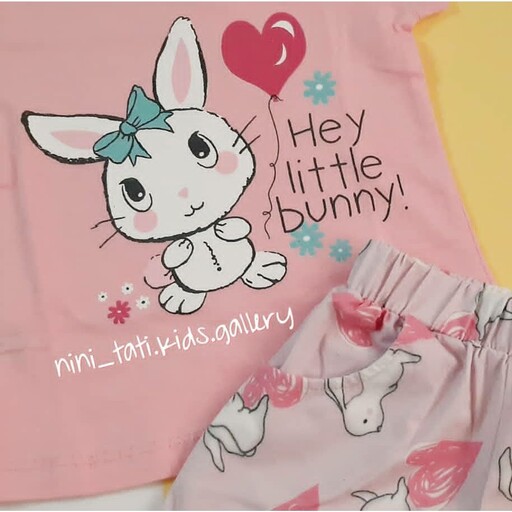 تیشرت شلوارک دخترانه خرگوش کوچولو   little bunny  بسیار با کیفیت 