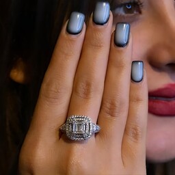انگشتر زنانه جواهری نقره نگین باگت کد a121