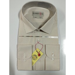 پیراهن مردانه  دوخت صنعتی با لایی یقه ومچ باکیفیت  پارچه هندی  در سه رنگ و سه سایز