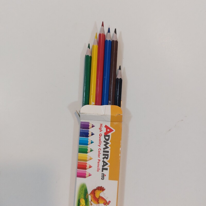 مداد 6 رنگ جعبه مقوایی ادمیرال آسانا پخش