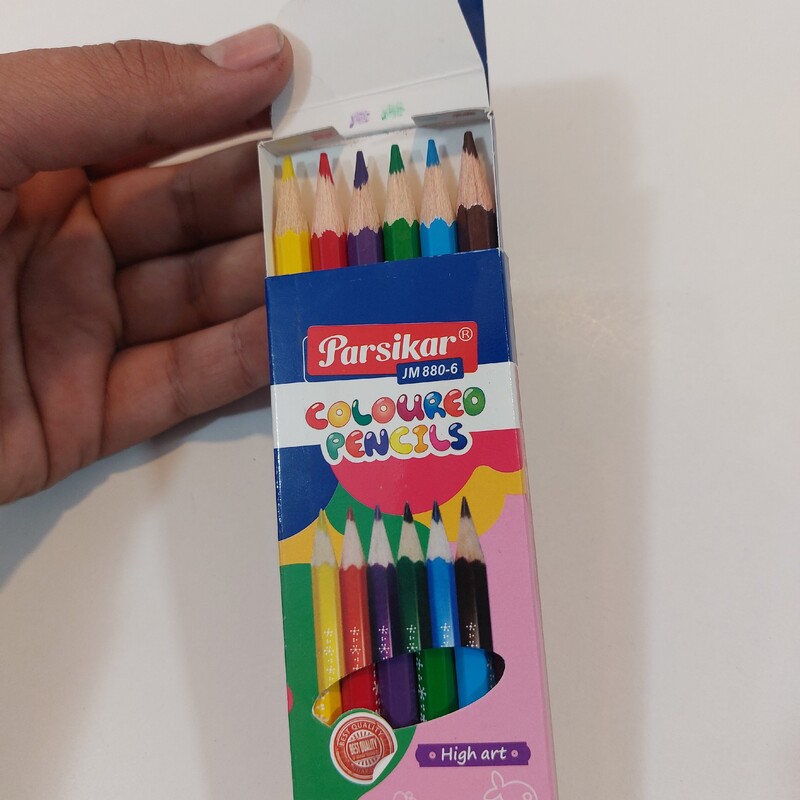 مداد 6 رنگ جعبه مقوایی 880 پارسیکار