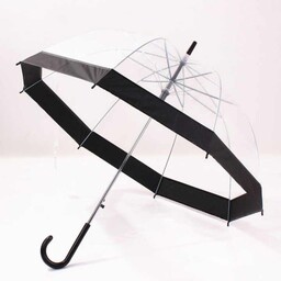 چتر طلقی بی رنگ شفاف مدل قارچی دور نواری برند تاپ