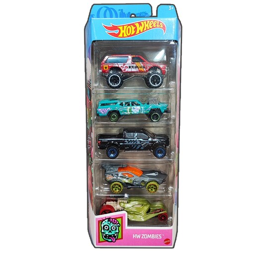 اسباب بازی پک 5تایی ماشین فلزی Hot wheels مدل Hw zombies